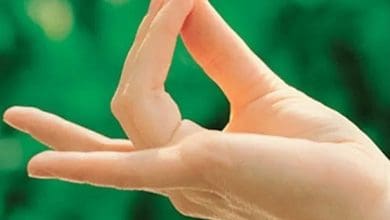 नंदी मुद्रा में बैठी महिला शिवलिंग के सामने प्रार्थना करती हुई