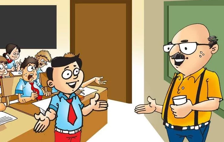 चंटू का मजेदार जवाब और मास्टर जी द्वारा मुर्गा बना देने का हंसी भरा किस्सा।