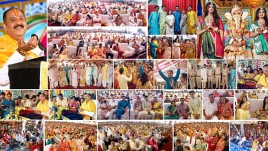 शमशाबाद रोड स्थित पूरन सन्स फार्म्स में रामनिवास ब्रिजगोपाल भूतड़ा परिवार द्वारा आयोजित श्री शिव महापुराण की कथा के चतुर्थ दिवस कथा का महत्म्य बताते अंतरराष्ट्रीय कथावाचक भागवत भूषण पं. प्रदीपजी मिश्रा (सीहोर वाले)। साथ में रामनिवास ब्रिजगोपाल भूतड़ा परिवार, अतिथि व भक्तजन।