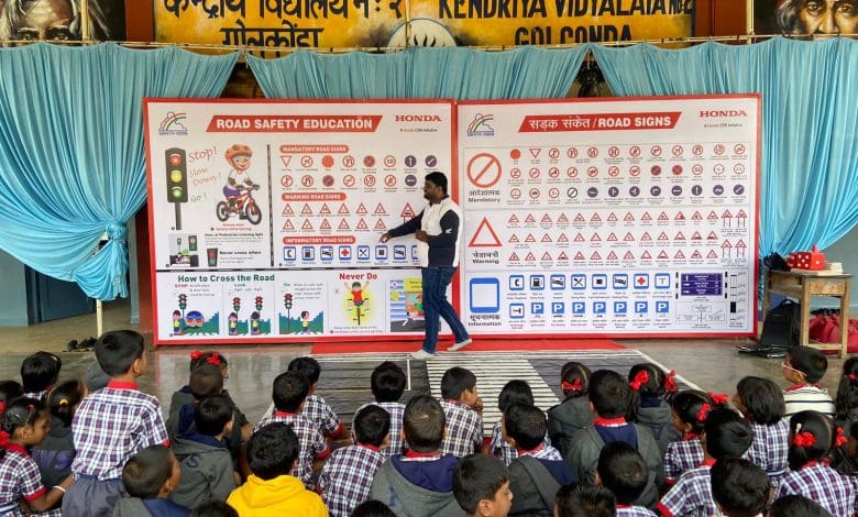 एचएमएसआई सड़क सुरक्षा कार्यक्रम विद्यालय छात्र