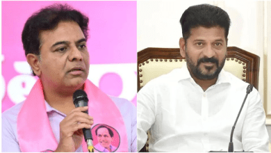 केटीआर प्रेस कॉन्फ्रेंस में रेवंत रेड्डी के दिल्ली दौरों पर सवाल उठाते हुए