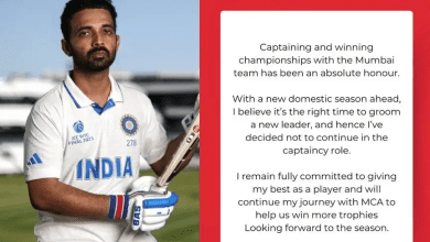 अजिंक्य रहाणे ने रणजी ट्रॉफी सत्र से पहले मुंबई की कप्तानी छोड़ी