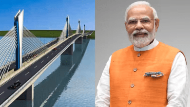 "बिहार में औंटा-सिमरिया पुल का उद्घाटन करते पीएम मोदी"