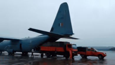 भूस्खलन प्रभावितों के लिए वायुसेना का सी-130 जम्मू पहुंचा