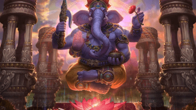 गणेश चतुर्थी पर भगवान गणपति की स्थापना और पूजा का दृश्य