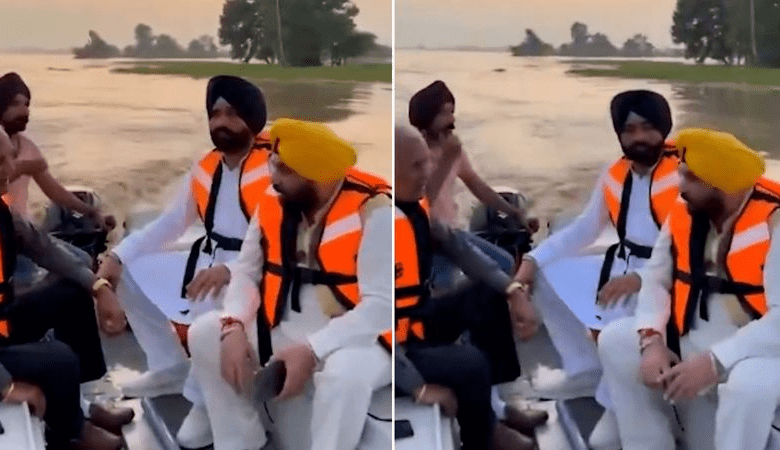 बाढ़ में मंत्री की क्रूज सवारी पर विपक्षी दलों का हमला