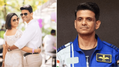 शुभांशु शुक्ला खेतों और हरियाली के बीच चलते हुए