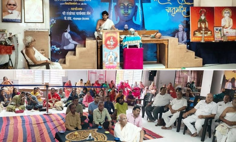 भक्तिदर्शनविजयजी गोशमहल में प्रभु भक्ति प्रवचन