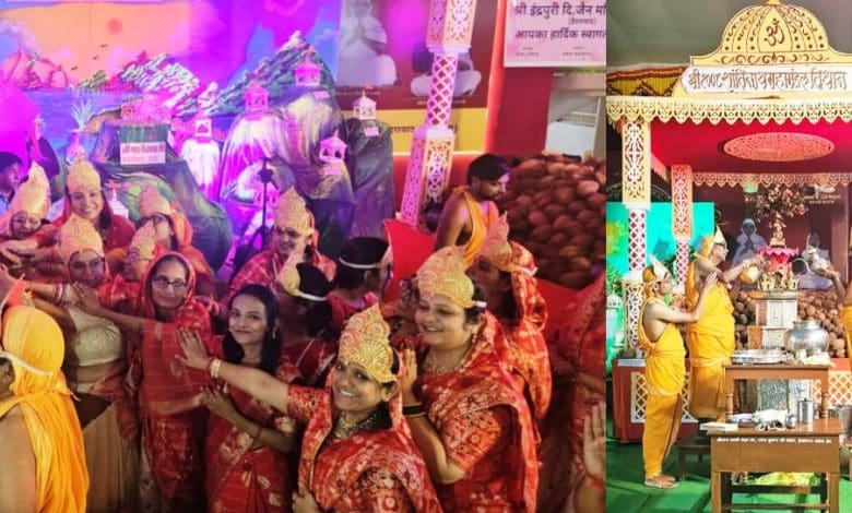 आगापुरा जैन मंदिर में शांतिनाथ महामंडल विधान समापन