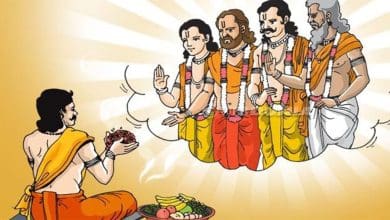 पितृपक्ष में श्राद्ध करते हुए व्यक्ति, कुतुप और रौहिण काल में