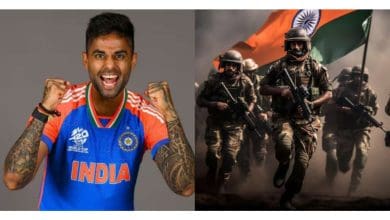 सूर्यकुमार यादव एशिया कप जीत के बाद पुरस्कार लेते हुए