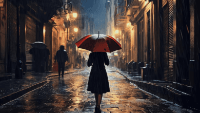 बारिश में खुले आसमान तले ग़ज़ल सुनते दो प्रेमी