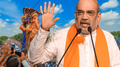 हैदराबाद गणेश विसर्जन शोभा यात्रा में अमित शाह का स्वागत