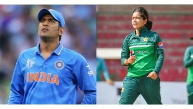 फातिमा सना, पाकिस्तानी महिला क्रिकेट टीम की कप्तान, महेंद्र सिंह धोनी से प्रेरणा लेती हुई।