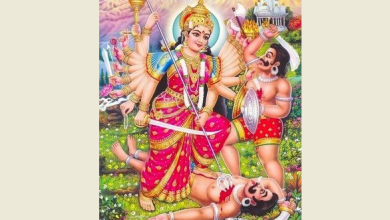 देवी दुर्गा का शुंभ और निशुंभ से युद्ध करते हुए चित्र, शक्ति की प्रतीक