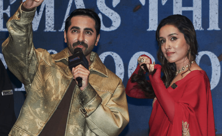 आयुष्मान खुराना और रश्मिका मंदाना 'थम्मा' फिल्म के ट्रेलर लॉन्च में