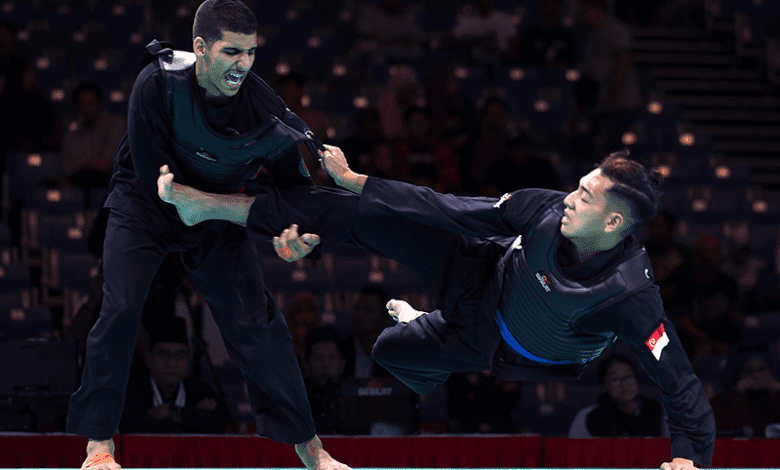 श्रीनगर में एशियाई जूनियर पेनकेक सिलाट चैंपियनशिप का एक्शन