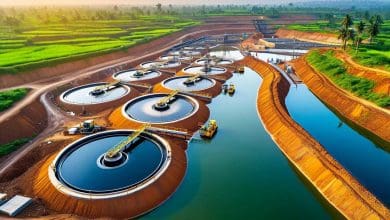 मूसी नदी गोदावरी जल योजना निर्माण स्थल दृश्य