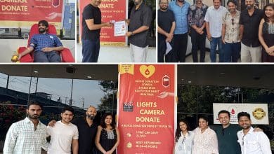 टीएफआई कलाकार चिरंजीवी रक्त बैंक में रक्तदान करते हुए