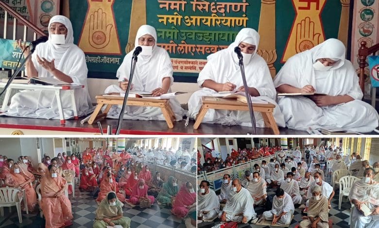 साध्वी सुमंगलप्रभा म.सा. जीव रक्षा का संदेश देती हुईं