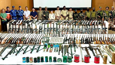 मणिपुर में भारी मात्रा में हथियार और गोला-बारूद बरामद