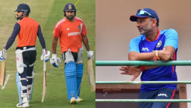 भारत के बल्लेबाजी कोच सीतांशु कोटक प्रेस कॉन्फ्रेंस में बातचीत करते हुए।