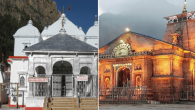 गंगोत्री धाम के कपाट बंद होने के बाद मां गंगा की डोली मुखबा गांव के लिए रवाना होती हुई