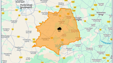 नलगोंडा जिले में मध्यम बारिश और गर्जन की चेतावनी का अलर्ट