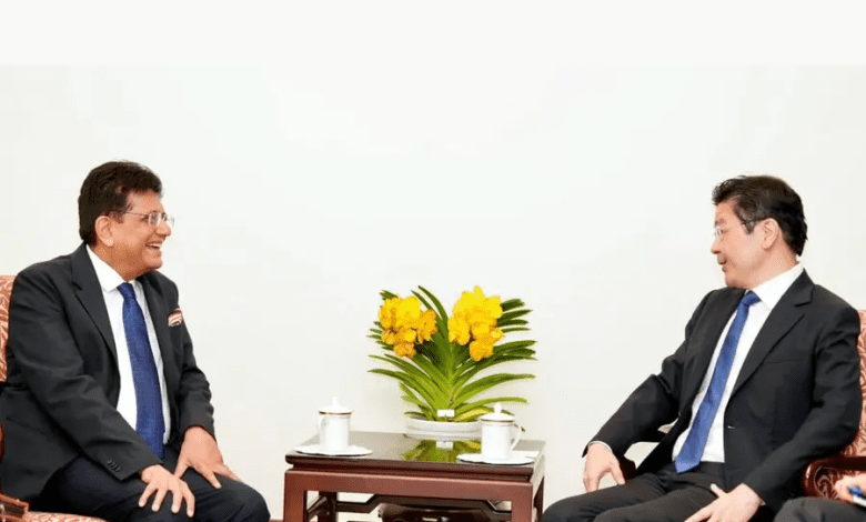 पीयूष गोयल सिंगापुर में व्यापार और निवेश बैठक के दौरान