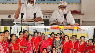 धर्मसभा में प्रवचन देती पूज्य राजमतीश्रीजी म.सा. और उपस्थित श्रद्धालु