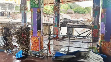 येडुपायला मंदिर से 52 दिनों बाद उतरा मंजीरा नदी का पानी