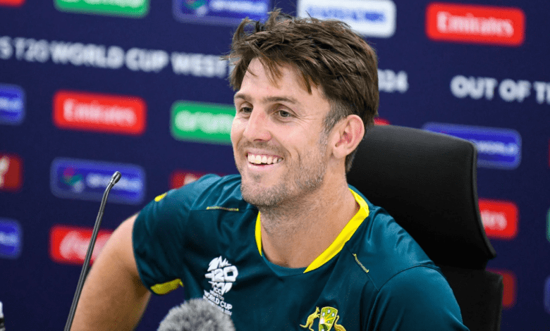 मिशेल मार्श प्रेस कॉन्फ्रेंस में भारत से सीरीज़ को लेकर बोलते हुए