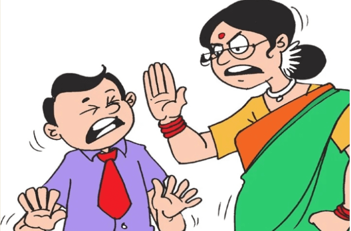 पप्पू और टीचर की क्लासरूम में मजेदार बातचीत का चित्र