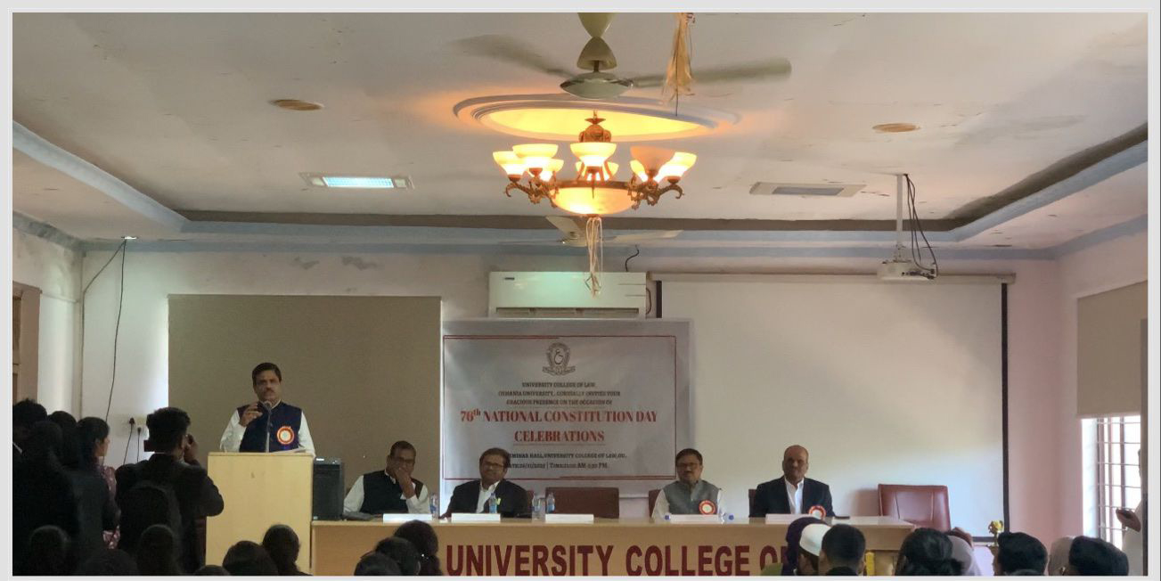 उस्मानिया लॉ कॉलेज में संविधान दिवस समारोह का दृश्य