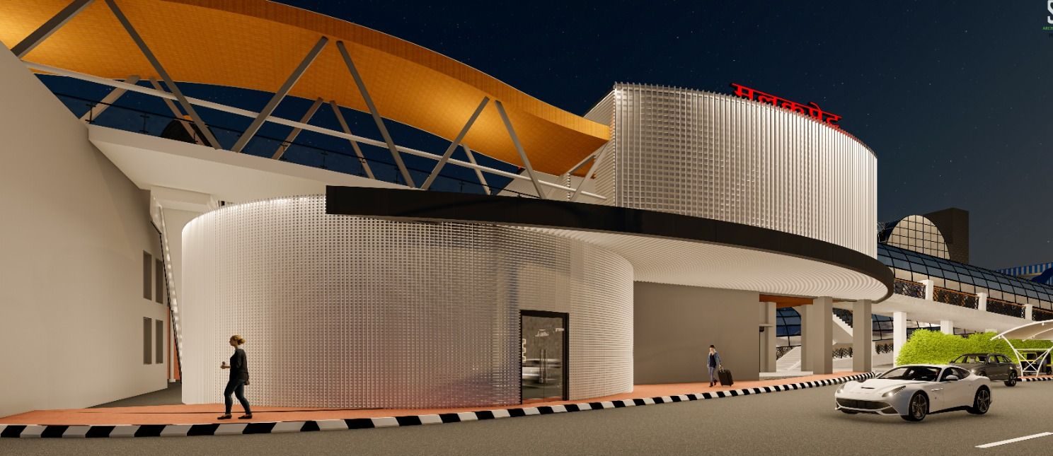 मलकपेट रेलवे स्टेशन के पुनर्विकास कार्य का दृश्य