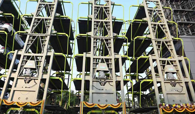 जीएचएमसी अधिकारियों द्वारा केबीआर पार्क में स्मार्ट मल्टी-लेवल कार पार्किंग का उद्घाटन