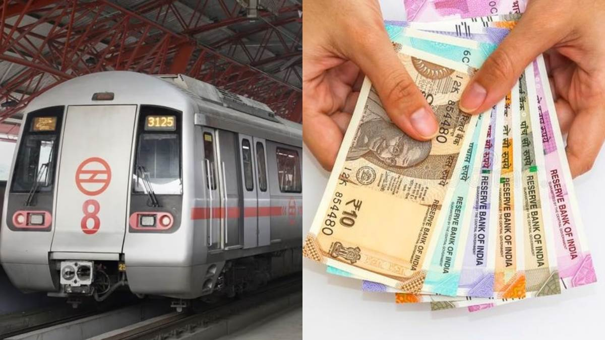 हैदराबाद मेट्रो ट्रेन स्टेशन पर यात्री प्रतीक्षा करते हुए