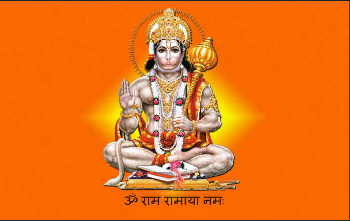 हनुमान जी की पूजा करते श्रद्धालु हनुमान चालीसा पढ़ते हुए