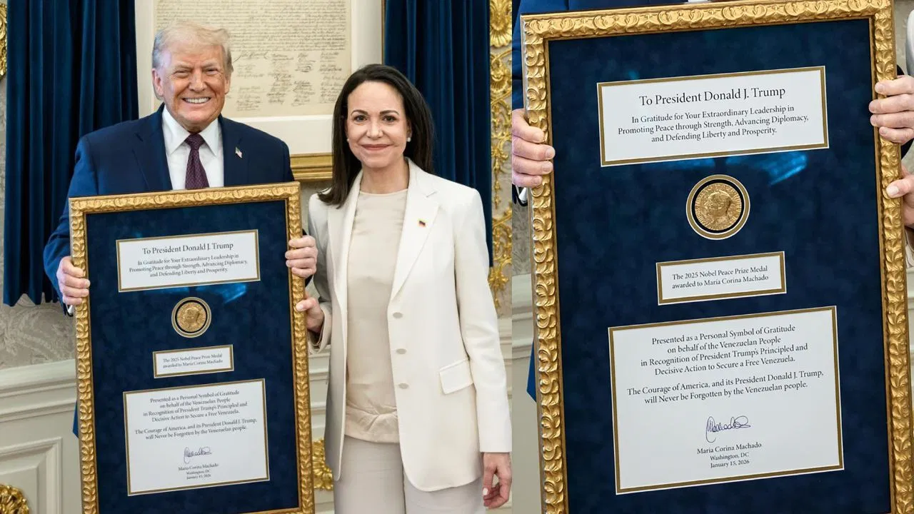 वेनेजुएला की नोबेल विजेता ने ट्रंप को भेंट किया पदक