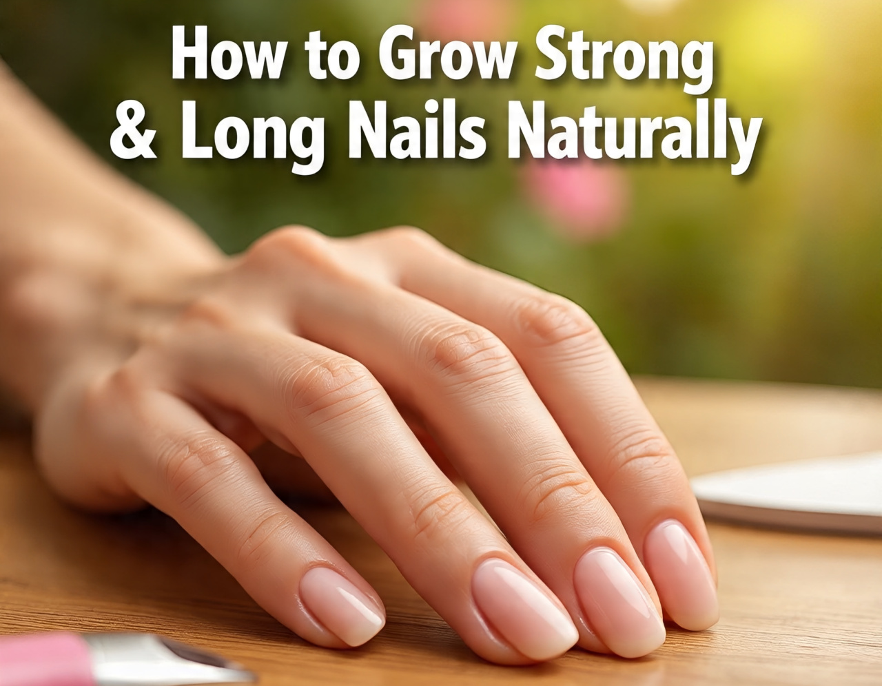 सुरुचिपूर्ण और मजबूत नाखूनों वाली महिला के हाथ