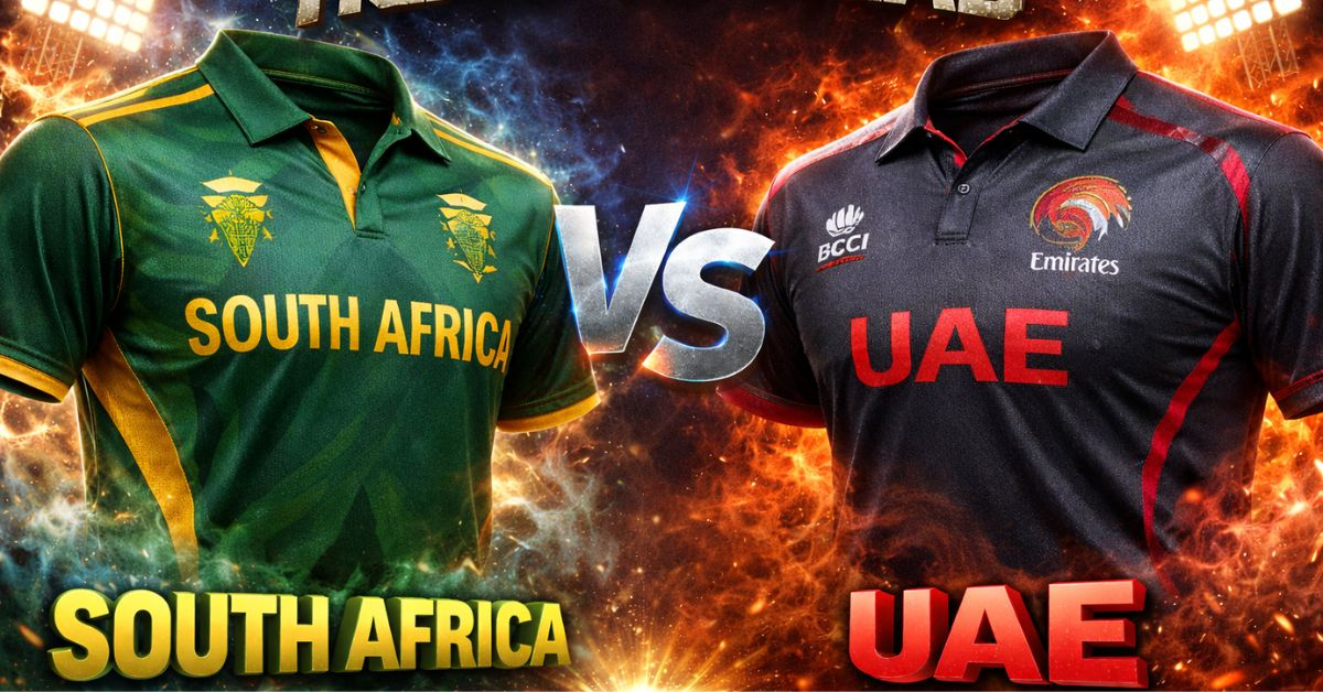 यूएई के खिलाफ जीत के बाद जश्न मनाती दक्षिण अफ्रीका