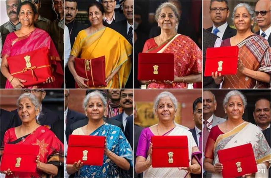 बजट के दिन भारतीय हथकरघा साड़ी में वित्त मंत्री निर्मला सीतारमण