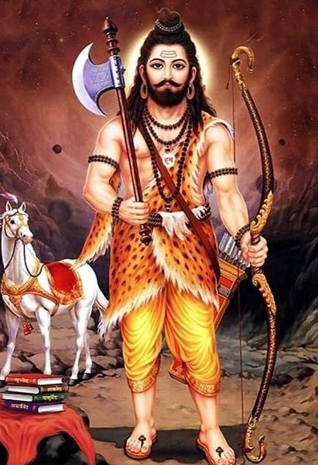 भगवान परशुराम अपने शिष्यों को अस्त्र-शस्त्र विद्या देते हुए