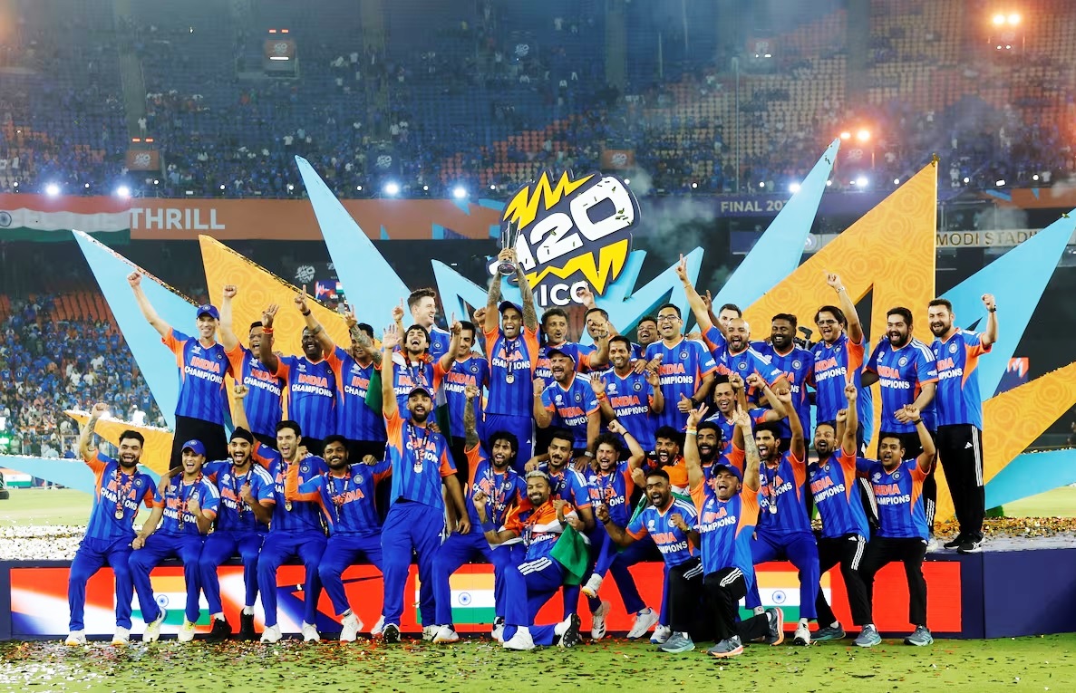 टी-20 वर्ल्ड कप 2026 जीतने के बाद भारतीय टीम का जश्न