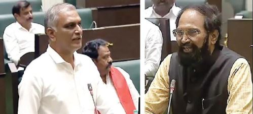 विधानसभा में चावल निर्यात मुद्दे पर बहस करते नेता