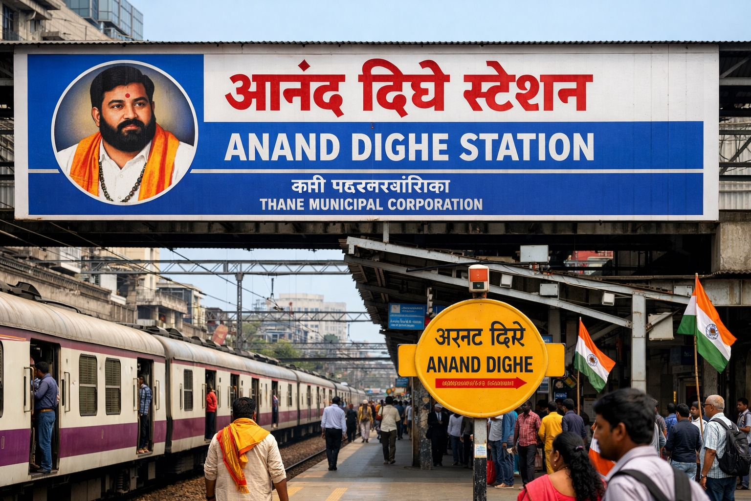 ठाणे नगर निगम द्वारा आनंद दिघे के नाम पर रेलवे स्टेशन का नामकरण।