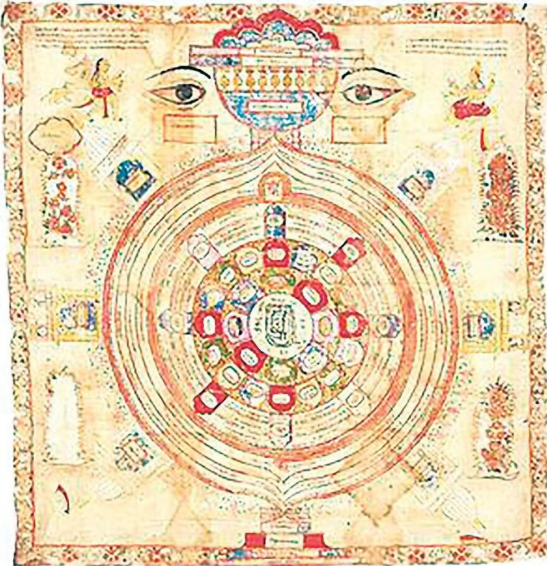 नवपद ओली में सिद्धचक्र यंत्र की पूजा करते श्रद्धालु