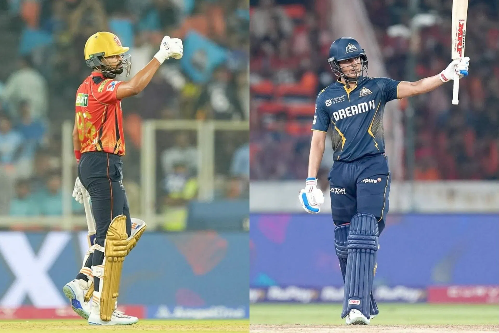 मैदान पर कप्तानी करते शुभमन गिल और श्रेयस अय्यर