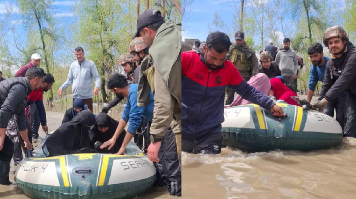 बारामूला में बाढ़ जैसे हालात, सेना ने 34 लोगों को बचाया