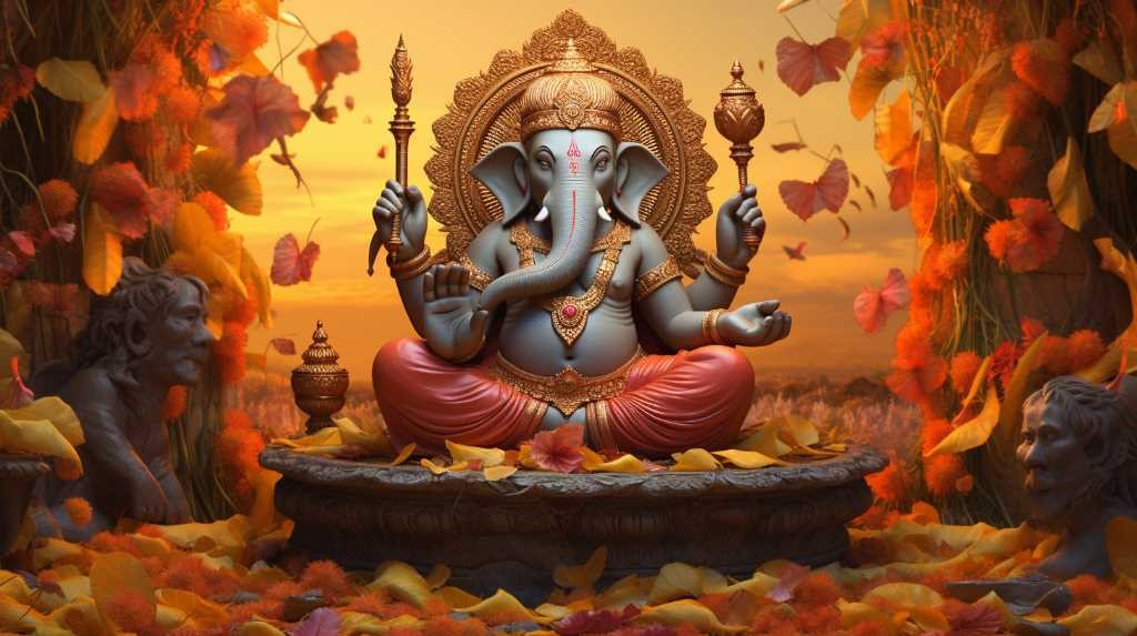 भालचंद्र संकष्टी चतुर्थी पर गणेश पूजा का दृश्य